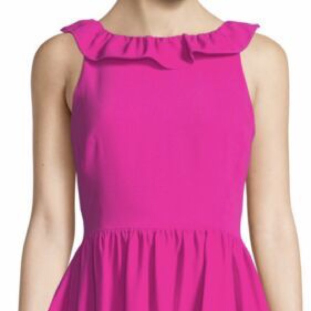 Size 4 Kate Spade ruffle dress bright pink
